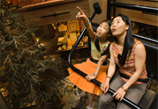 Mother and child exploring the Discovery Museum.